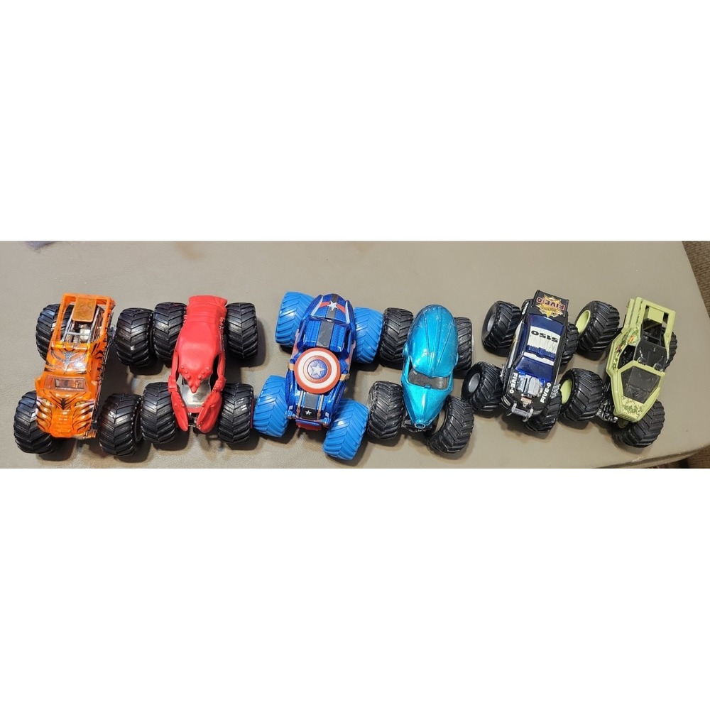 Monster Jam Trucks Lot Hot Wheels Etc..... 6pc